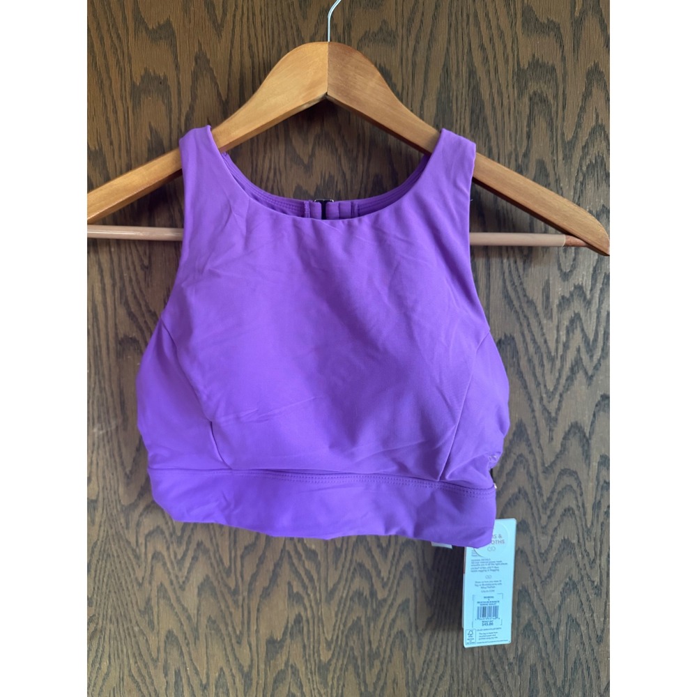 CALIA Womens Serene Violet High Neck Sports Bra Size S WSR1207